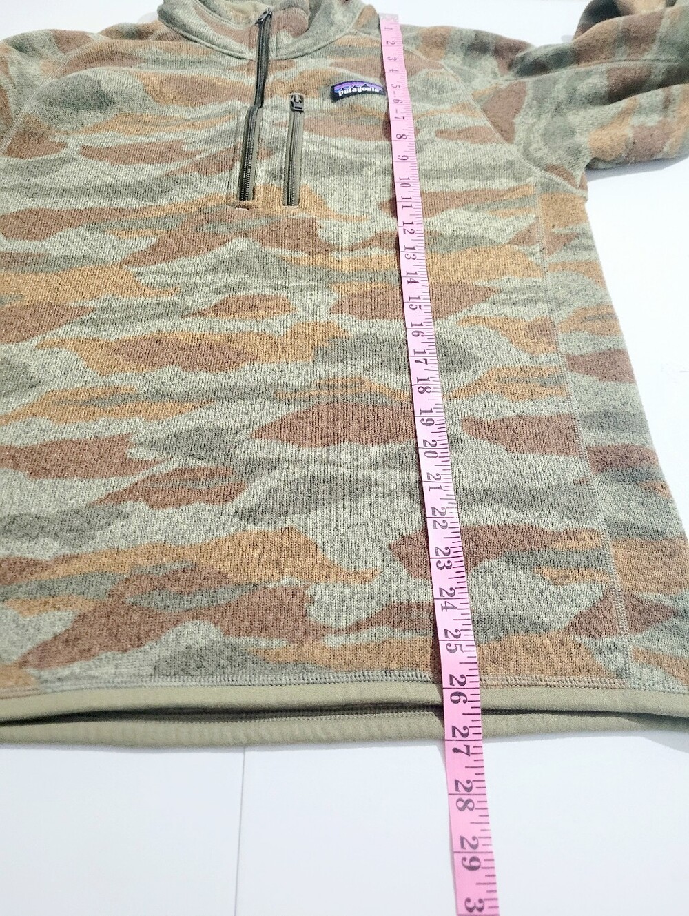 Patagonia Better Sweater 1/4 Zip Fleece Pullover Camo Green Brown Women's Medium - Picture 11 of 13